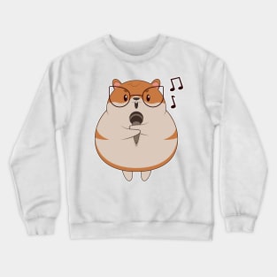 Hamster - Music with Microphone Crewneck Sweatshirt